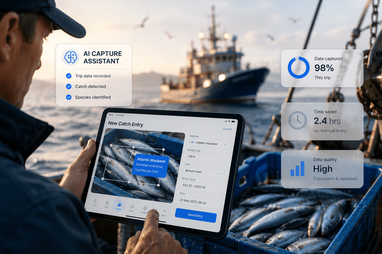 AI-assisted fisheries data capture and workflow support